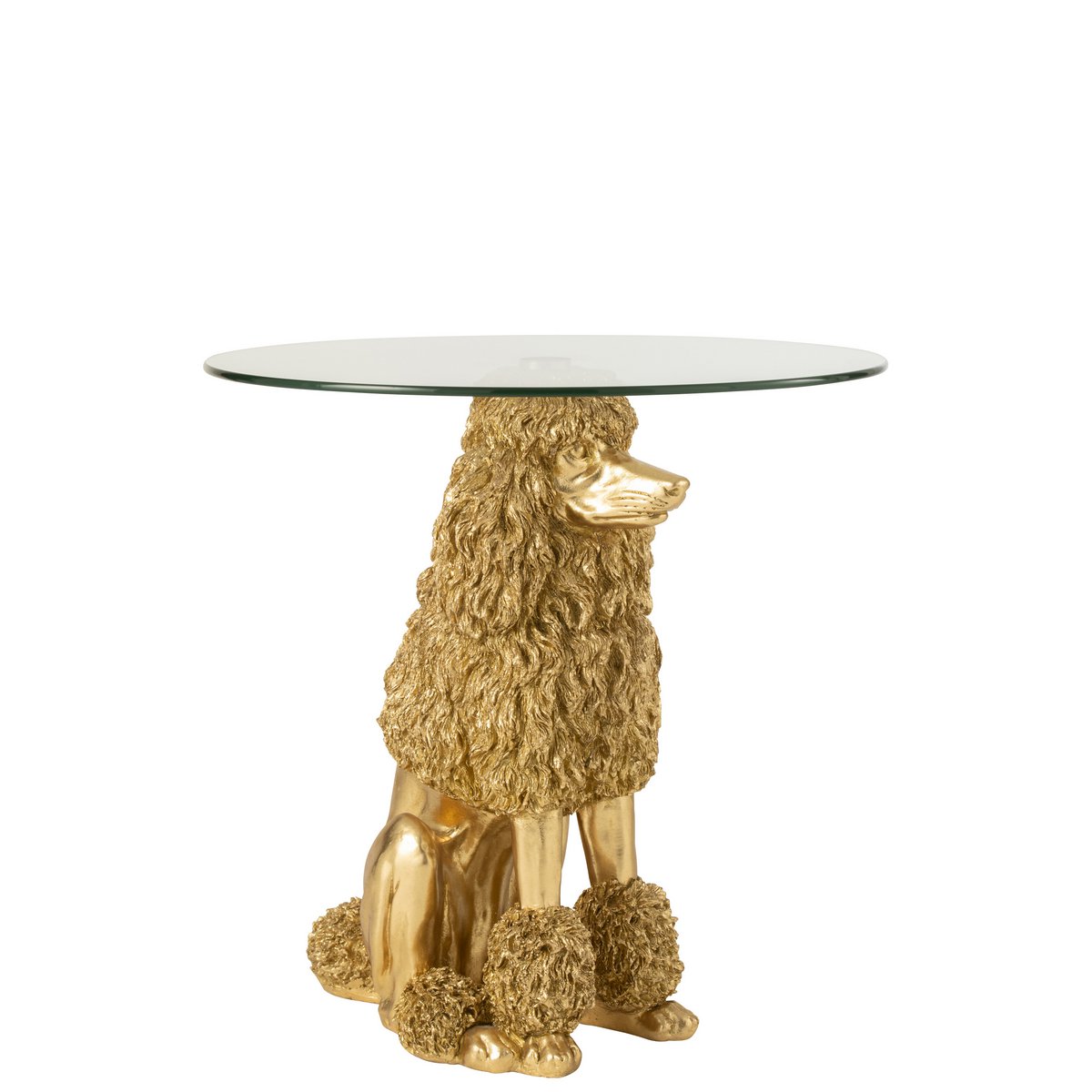 Table d'appoint J-Line Poodle Round avec livres et objets