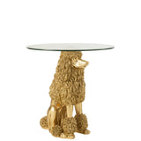Table d'appoint J-Line Poodle Round avec livres et objets