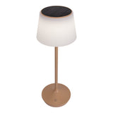 Lampe de batterie solaire "Emmi" 38 cm de haut, parapluie Ø 13 cm, métal en plastique d'amande et blanc, pour la zone extérieure, cct.