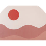 Tableau coucher de soleil en bois, ambiance salon moderne