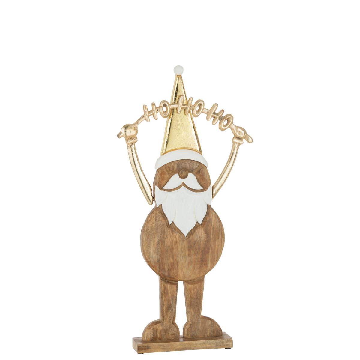 Pendentif de Noël J-Line en bois doré, élégant et festif