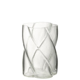 Vase Swirly J-Line en verre transparent, design moderne et élégant