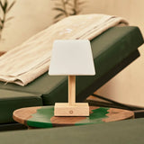 Lampe de table rechargeable en bois marron clair Tommy