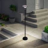 Lampe debout solaire LED "Nora", pour l'extérieur, lampadaire - métal et plastique en noir, avec LED intégré