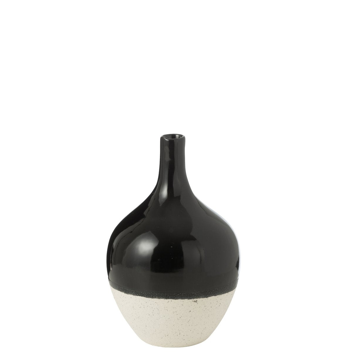 Vase J-Line IVA en porcelaine noir et blanc, design élégant et contemporain