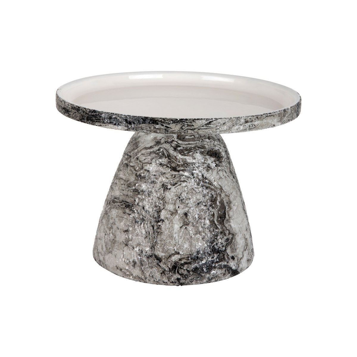Table d'appoint Mosaic Marble de Leitmotiv avec base marbrée et plateau mosaïque