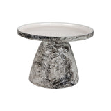 Table d'appoint Mosaic Marble de Leitmotiv avec base marbrée et plateau mosaïque