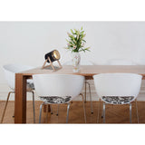 Lampe de table "Tim" en métal noir et en plastique satiné, avec douille E27, lampe de table pour l'intérieur, 28 cm de haut