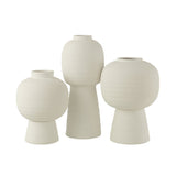 Vase J-Lantern en céramique blanche, vue de face avec détails modernes