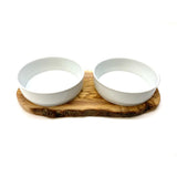 Station d'alimentation RUSTY (2 bols en porcelaine de 0,9 litre) pour l'alimentation et l'eau