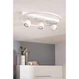3 taches de plafond LED "Ronda" Ø 50 cm, en métal et en plastique, blanc, gu10, taches à l'intérieur