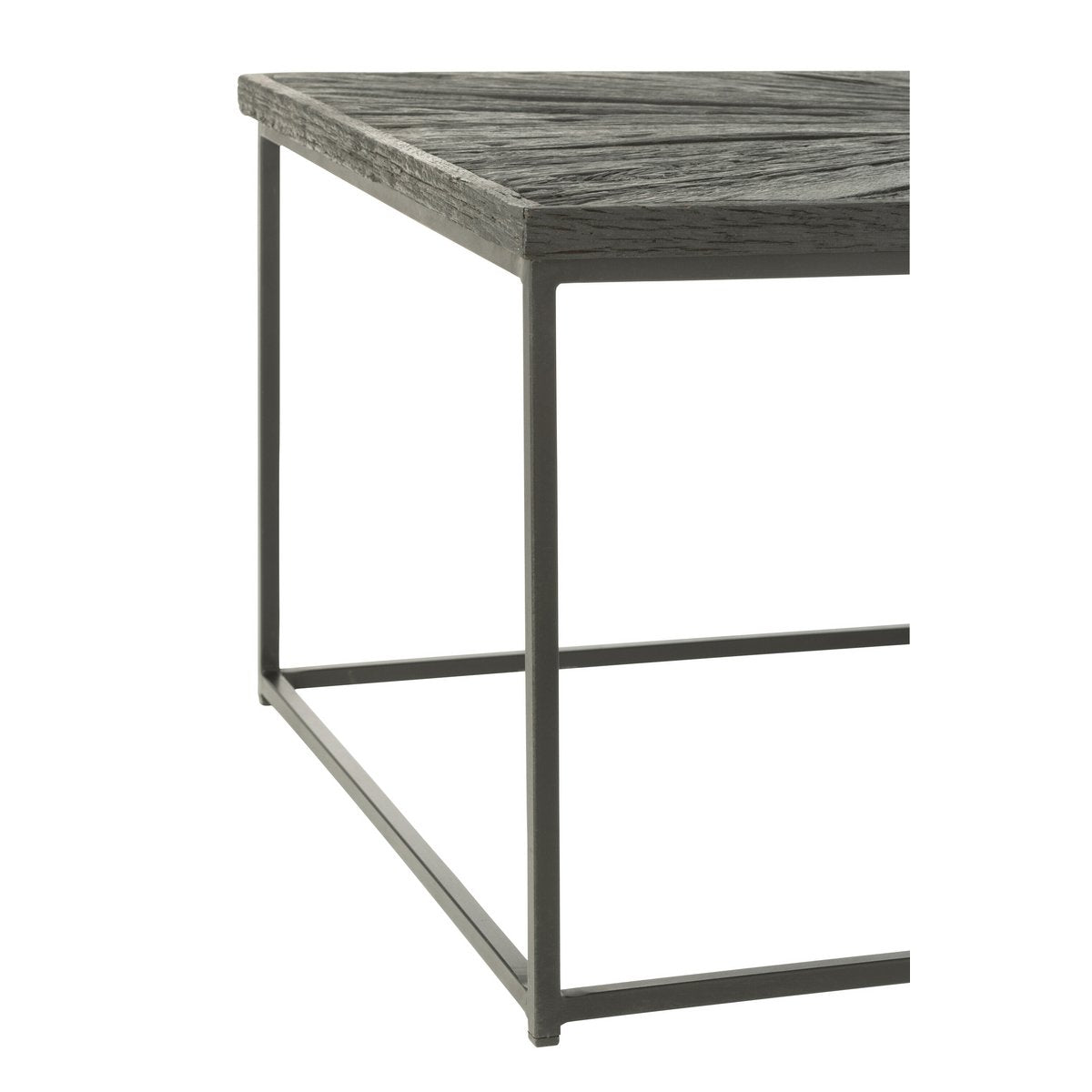 Table basse Shanil avec finition industrielle en noir