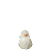 Figurine J-Line Gnome Beard en porcelaine grise, vue de face