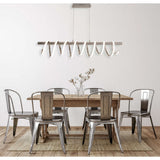La lampe suspendue LED "Belleza", lampe à pendule en métal moderne et le plastique en nickel Matt et White, avec des LED fermement construites, 100 cm de long. L'éclairage idéal pour le salon, la salle à manger ou la cuisine.