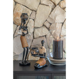 Bougie cylindrique noire J-Line, vue de face avec finition élégante