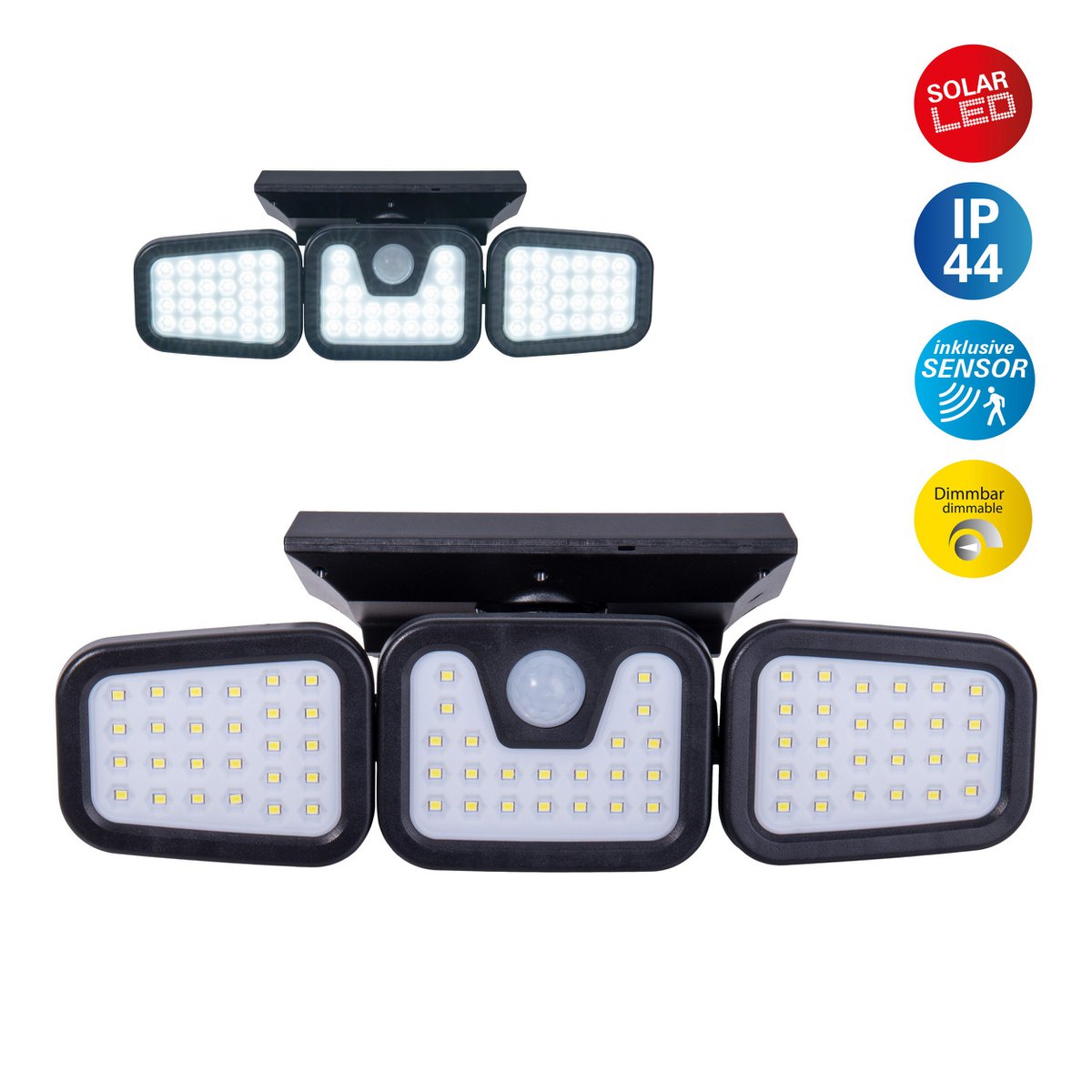 Lampe à paroi extérieure solaire LED "Pacita", lampe à paroi extérieure multifonctionnelle en plastique en noir, 28,3 x 13,5 x environ 11 cm cm