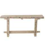Console J-Line en bois recyclé avec finition white wash, vue de face