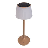 Lampe de batterie solaire "Emmi" 38 cm de haut, parapluie Ø 13 cm, métal en plastique d'amande et blanc, pour la zone extérieure, cct.