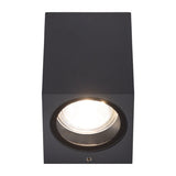 Lampe murale extérieure "Cubus", en métal et en verre en anthracite, socket gu10