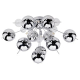 Plafond "Explosion" Chrome en métal et verre, versions G9, plafond pour salle à manger, salon, couloir ou bureau, Ø57 cm