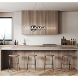 LED PRENDANT LAMP CHROME "Nova" fait de verre en métal, en plastique et en fumée de chromé, avec des LED fermement construites, environ 105 cm de long de long.