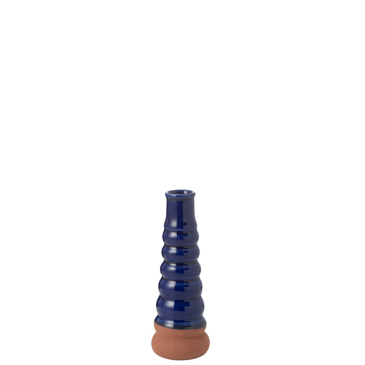 Vase Leo Buoyys en porcelaine bleue, vue de face