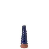 Vase Leo Buoyys en porcelaine bleue, vue de face