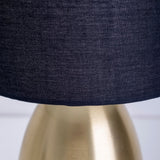 Lampe de table "Aurum" 33 cm de haut en or / noir, en métal et textile, avec version E14, éclairage pour salle à manger, salon, couloir ou bureau