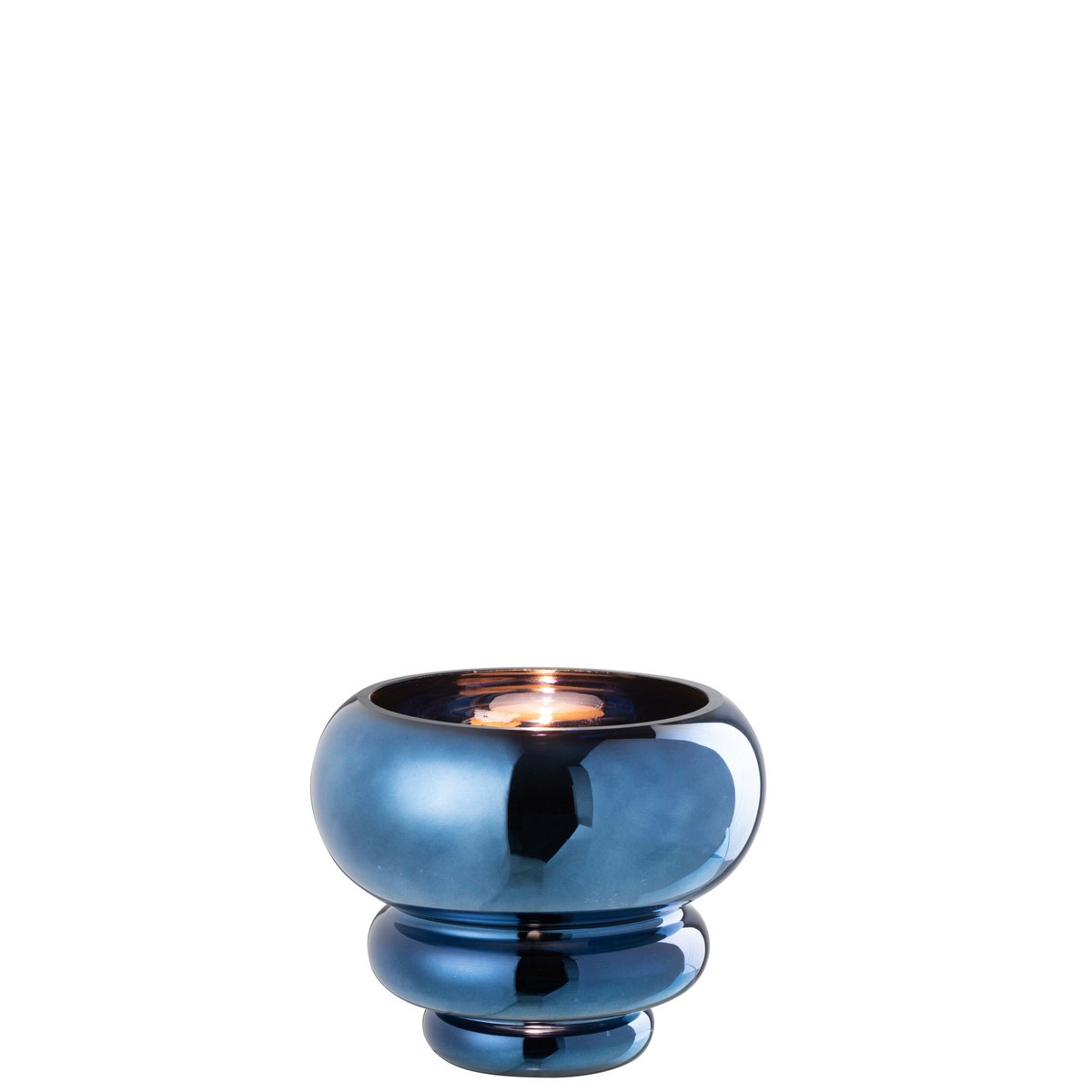 Photophore/vase Julia en verre bleu, élégant et raffiné