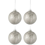 Boule de Noël J-Line en verre brillant argenté, élégante et festive.