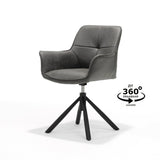 Armstoel rapide T2-360 Bull Microleder Graphite% 2366, Draaivoet 360