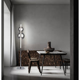 Lampadaire LED lampadaire "Nova" avec une fonction DIMMM en métal, en plastique et en verre de fumée de chrome, avec des LED fermement installées, environ.