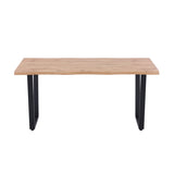Table à manger moderne 160x90cm en métal noir avec plateau en MDF