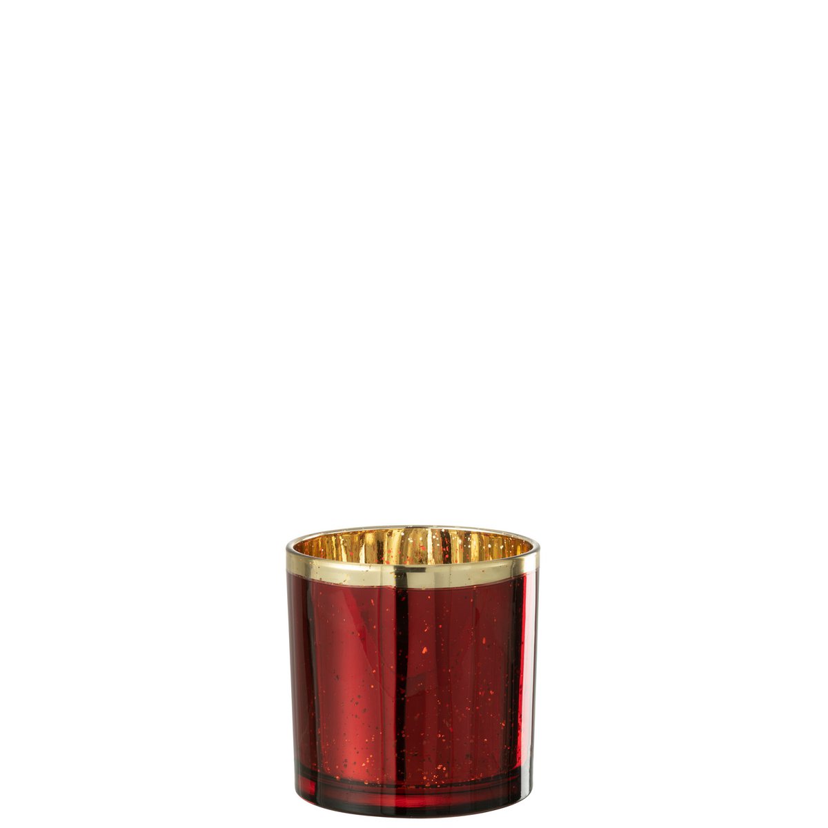 Lanterne J-Line Edge en verre or et rouge, mise en situation