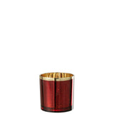 Lanterne J-Line Edge en verre or et rouge, mise en situation