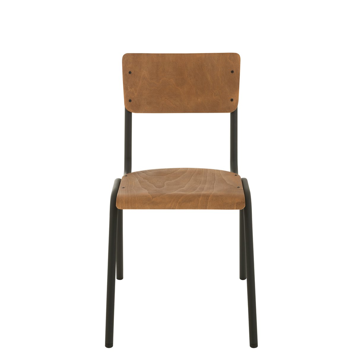 Chaise J-Line en bois et métal marron vue de face