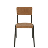 Chaise J-Line en bois et métal marron vue de face