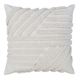 Coussin Albany blanc avec design texturé sur canapé