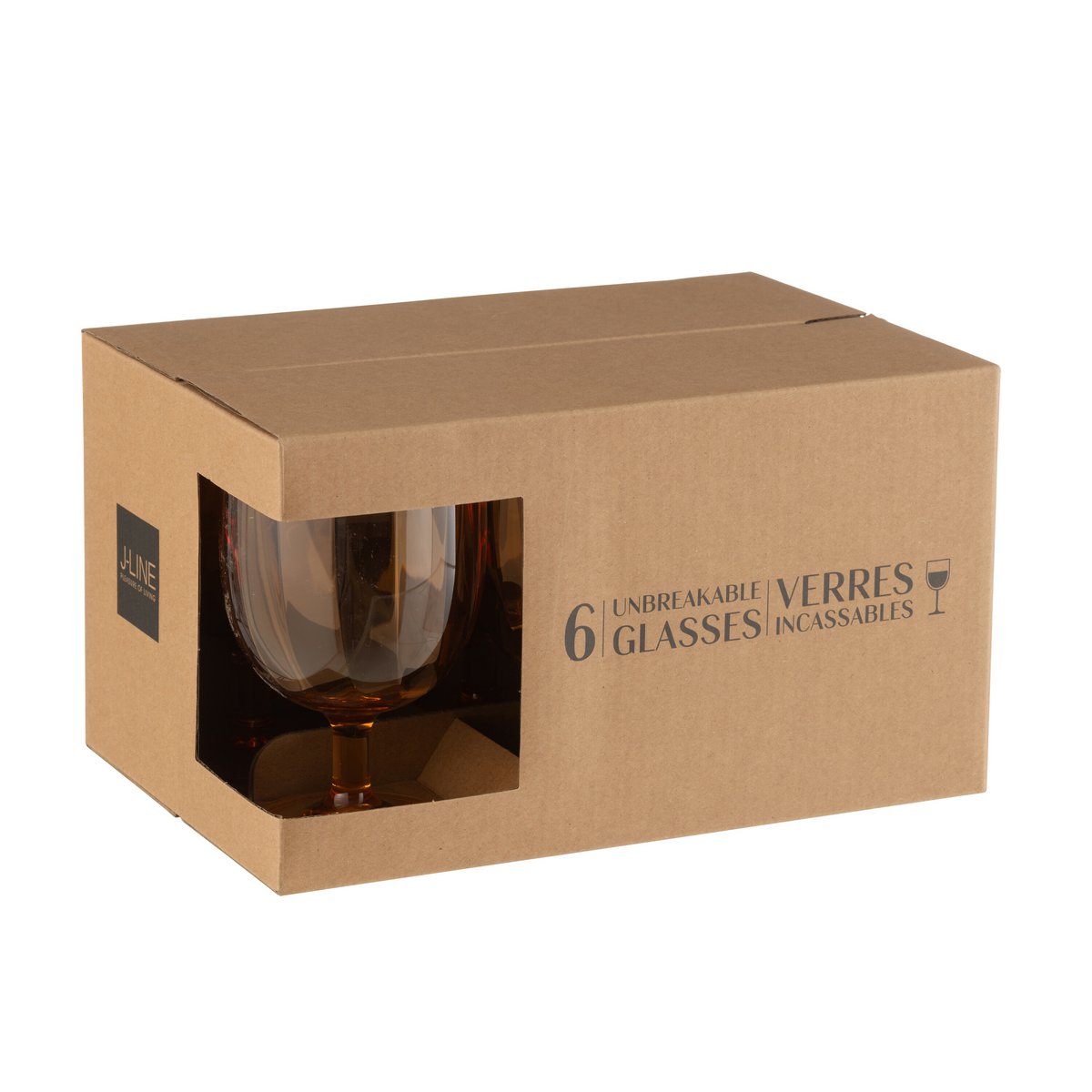 Verre à vin J-Line en plastique orange - vue de face