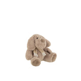 Chien décoratif en textile beige avec écharpe, design J-Line
