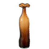 Vase J-Line OpenBrate Lunes - Grand en verre marron avec fleurs