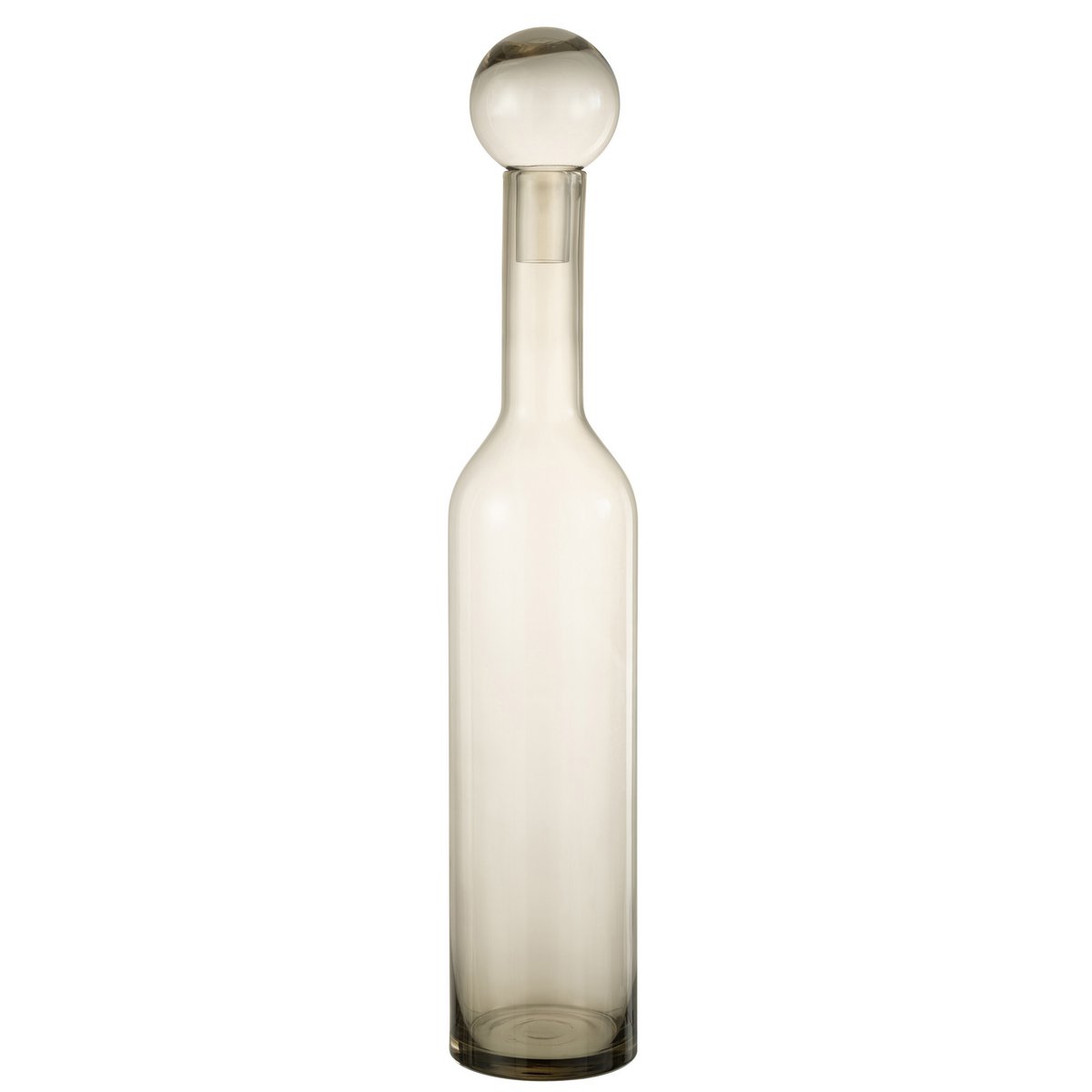 Vue de profil de la bouteille déco Norma en verre gris