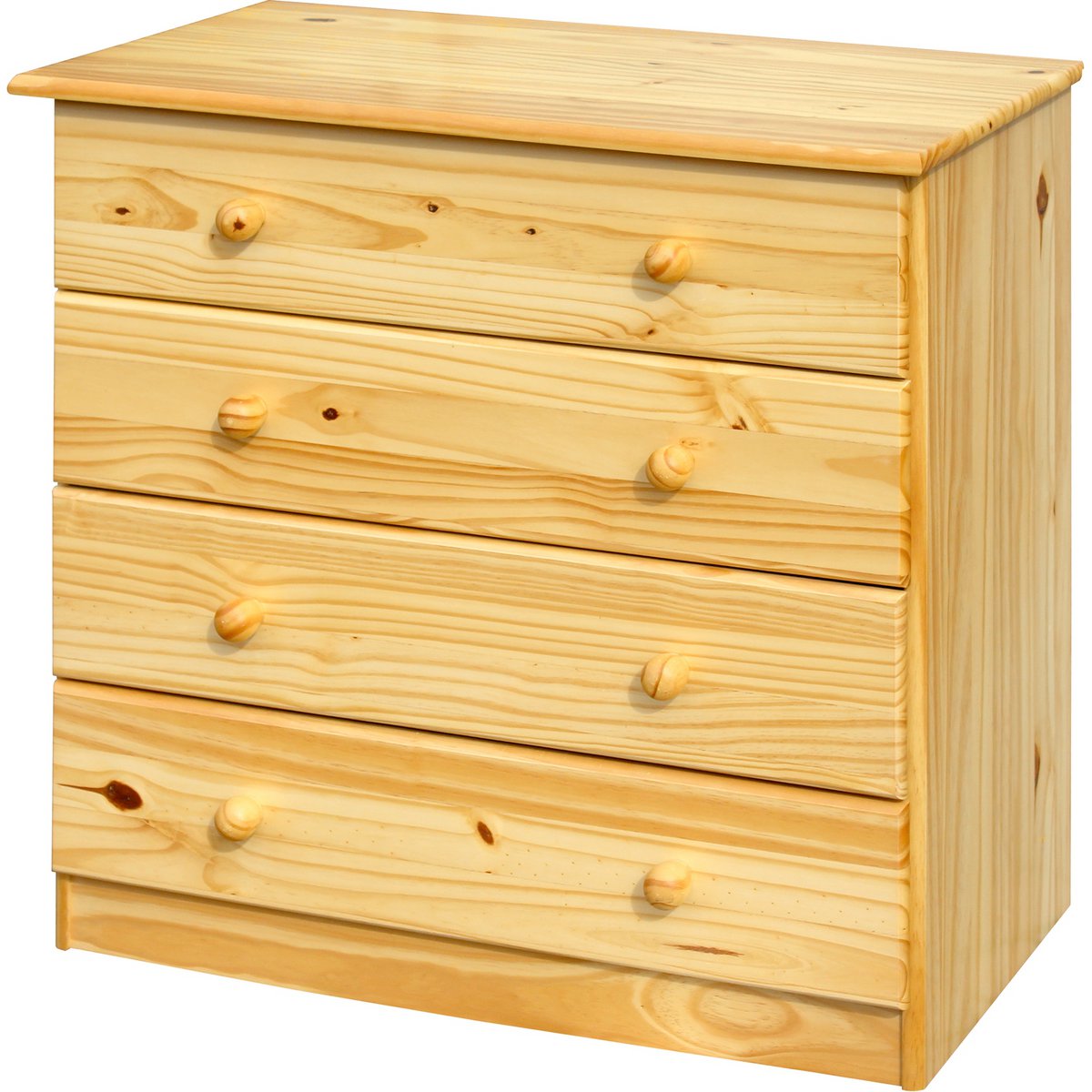 Vue de côté de la commode marron avec finition vernie