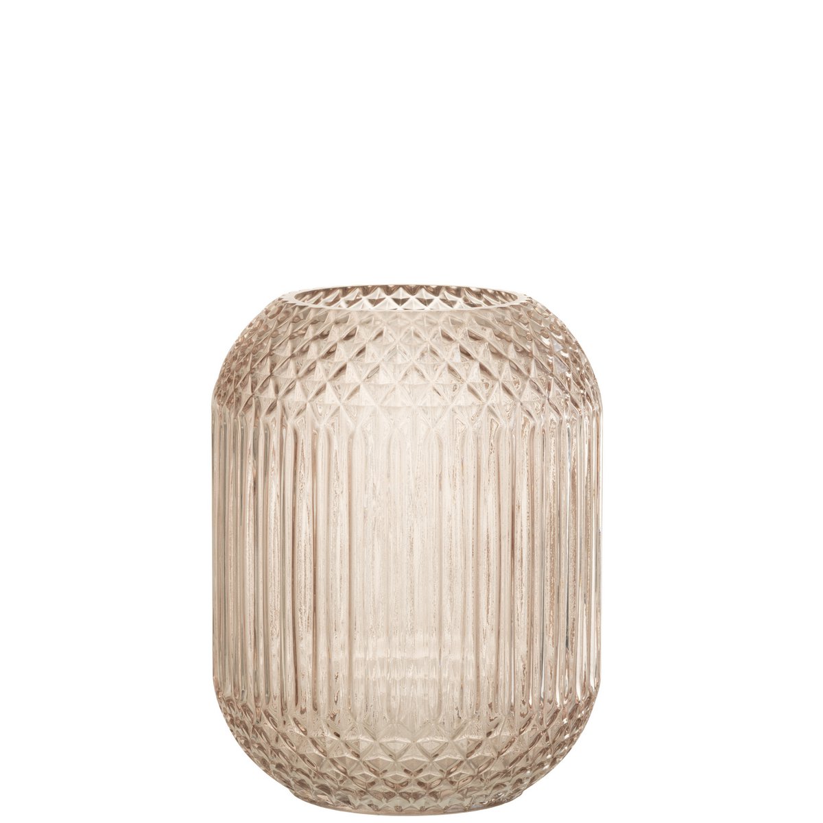 Vase J-Line Yuan en verre beige, élégant et moderne