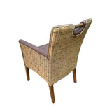 Chaise de chaise en rotin ensemble 6 pièces rembourrées avec des accoudoirs darwin salle à manger rembourrée optique en cuir tapissé