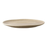 Assiette plate Viola en céramique beige, vue de dessus avec détails de texture