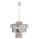 La lampe à pendentif en acrylique "fantaisie" de lustres modernes en métal et en plastique en chrome, avec version E27 et un Øvon 32 cm