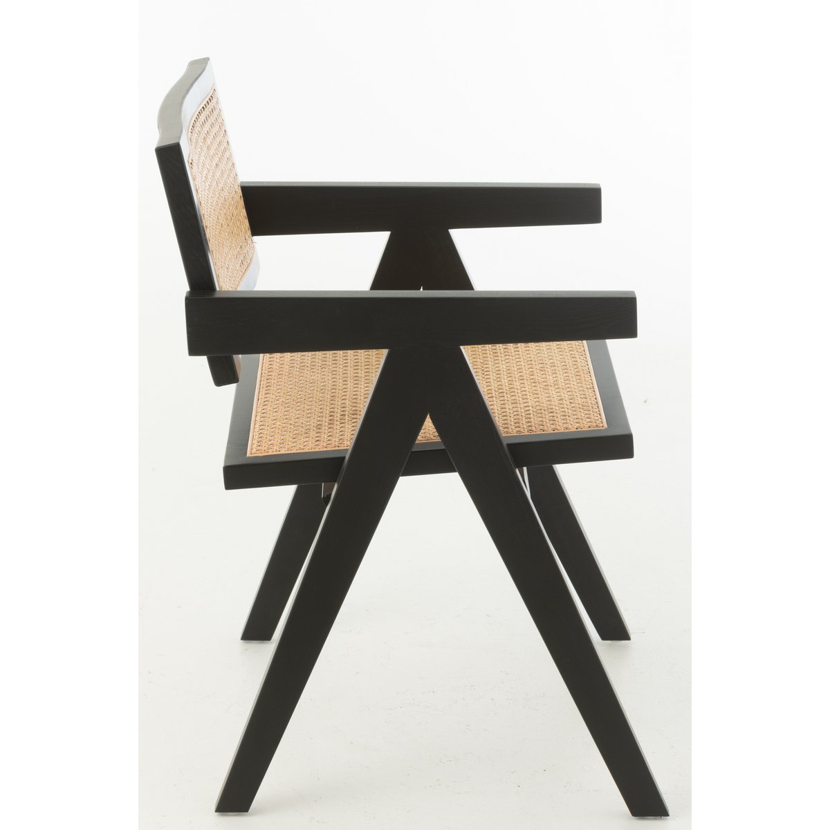 Chaise Treillis J-Line en noir, vue latérale