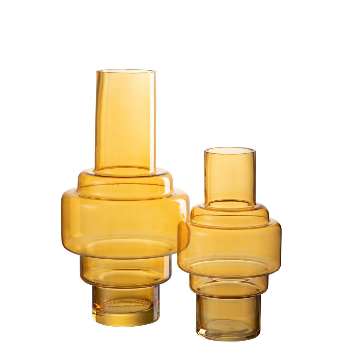 Vase en verre J-Line Rino jaune, vue de face