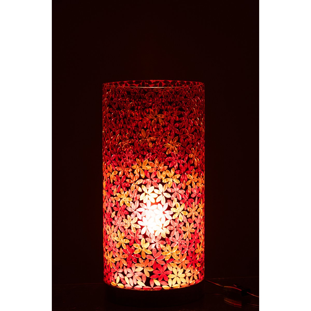 Détail de la mosaïque florale sur la lampe J-Line